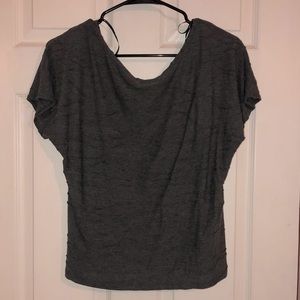 Gray soft cotton t-shirt with horizontal detailing